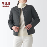 无印良品 MUJI 女式 轻量羽绒便携式 夹克衫 羽绒服 短款 轻薄 BDC07C1A 灰色 S (155/80A)
