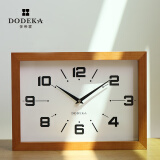 多帝家（DODEKA）日式实木方形挂钟家用客厅卧室大号时尚时钟办公室简约大气石英钟 DOA-230004B