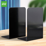 递乐 2片装无印风书立书夹书靠书挡铁书架学生用桌面课桌收纳放书创意ins风挡板隔板书立架 2545 黑色