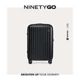 90分行李箱易北河系列拉杆箱旅行箱万向轮TSA密码锁ins纯色男女登机箱 燕尾黑 24英寸 托运 适用中短途