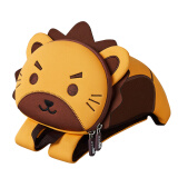 诺狐（NOHOO）儿童书包男女孩 幼儿园双肩背包卡通动物防走失绳小包狮子中号