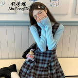 舒芳蝶（shufangdie）韩系学院风早春穿搭套装2025新款小个子A字连衣裙chic甜辣两件套 毛衣+背心裙 M