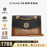 蔻驰（COACH）【官方授权】蔻驰女包PARKER系列经典山茶花链条包斜挎送女友 C4659 B4/M2卡其色配黑色