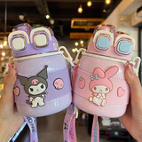 GULOO儿童保温杯大容量库洛米316不锈钢双饮水壶学生上学便携吸管杯子 库洛米 620ml 【双饮+吸管】