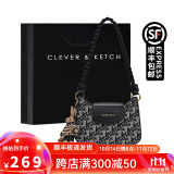 CLEVER & KETCH包包女包手提单肩包女2024法棍腋下包迷你斜挎包生日礼物送女友 黑色