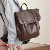 星昔双肩包日系JK制服学院风大容量女复古背包大学生上课书包通勤礼物 咖色