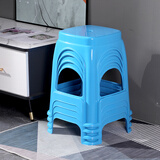 腾塑港龙 凳子0509-4只装蓝色塑料凳子家用加厚塑料凳经济型板凳餐桌登子