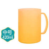 茶花（CHAHUA） 茶花塑料洗漱杯磨沙口杯旅行漱口杯刷牙杯创意杯子420ml 新款橙色