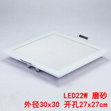 肥锦鲤（FEIJINLI)方形LED厨卫灯厨房灯嵌入式吸顶灯卫生间浴室吊顶开孔暗装 外径30*30 开孔27*27 22W磨砂