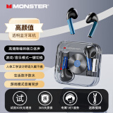 魔声（Monster）XKT01蓝牙耳机真无线半入耳式运动 高音质音乐耳机游戏低电竞游延迟通话降噪华为oppo苹果通用 透明蓝【重低音+高清通话】