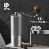 Hero Z3手摇磨豆机咖啡豆研磨机手动磨豆器 手磨咖啡磨粉器便携 Z3-银色-【CNC六星精钢磨芯】