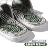 佐哲乔按摩拖鞋男士夏季硬刺足疗鞋刺激穴位按摩颗粒防滑家用按摩拖鞋女 灰绿 42-43 【适合41-42码】