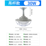 亚明LED照明防爆灯工矿灯100W隔爆型灯罩车间仓库厂房加油站照明吊灯 LED防爆灯30W吊杆款