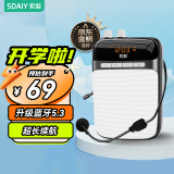 索爱（soaiy）S318小蜜蜂扩音器教师专用蓝牙音箱音响小喇叭TF卡U盘录音麦克风户外导游便携式教学Type-c 黑