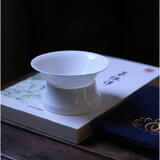 一品工坊潮州工夫茶具骨瓷盖碗单个高档薄胎三才泡茶碗大号不烫手陶瓷盖碗 骨瓷茶漏