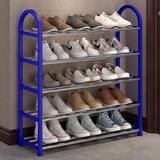 索尔诺鞋架简易多层经济型宿舍门口客厅浴室拖鞋架组合收纳鞋架收纳鞋柜 5层米蓝色-标准版【宽58cm】