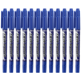 晨光文具美新小双头油性记号笔小头细头马克笔勾线笔儿童绘画学生用黑美术生专用描边彩色速干防水笔不掉色 蓝色 12支/盒（XPMV7403）