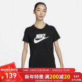 耐克NIKE夏女子运动T恤透气TEE ESSNTL ICN FTRA短袖DX7907-010黑L