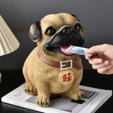 淘乐乐（TAOLELE）儿童存钱罐只进不出小狗硬币储钱罐成人超大号摆件送男女生日礼物 卡通巴哥小号（可存可取）