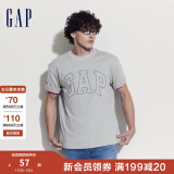 Gap【热卖爆款】男装2024夏新款撞色logo圆领短袖T恤纯棉上衣544465 灰色 185/108A(XXXL) 亚洲尺码