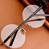 箫秒水晶石天然石头眼镜清凉养目养眼男女开车太阳镜复古圆形石头镜片 硅胶枪色架+透明镜片