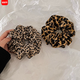 韩莱缇大肠发圈10件套韩国气质发绳头饰女少女可爱水果肥肠头绳简约 豹纹布艺大肠圈  两条 A27-A25