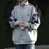 情侣卫衣男女秋冬季2025新款美式宽松套头无帽外套男学生百搭上衣 MWZXF-Y206灰色 XL