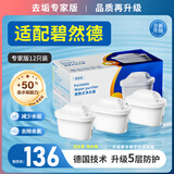 德捷睿家用净水器滤芯碧然德滤芯过滤器滤水壶净水壶滤芯通用三代专家版加强去垢 【适配碧然德】12支三代专家版