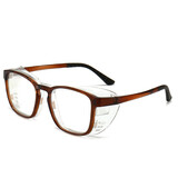 川玖田一护目镜 湿房镜干眼症保湿润眼防花粉 术后眼镜防护防蓝光户外防风 透明茶+平光防蓝光镜片