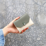 书果儿（SHU GUO ER）新款韩版小钱包女短款折叠简约时尚女士卡包 绿色#C423