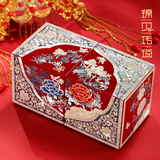 锦贝传说 首饰盒螺钿漆器结婚礼物生日情人节嫁妆盒子项链手镯饰品收纳盒 B-043国色天香【经典推荐】