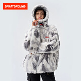 SPRAYGROUND明星同款毛毛棉服男外套2025秋冬鲨鱼嘴男女情侣毛绒棉衣 浅灰色 2XL