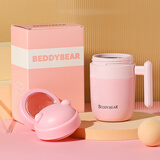 杯具熊（BEDDYBEAR）成人保温杯咖啡杯316内胆男女学生放书包侧兜水杯车载随手杯便携 元气熊双盖办公杯-粉色380ml