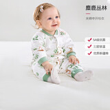 欧孕（OUYUN）婴儿哈衣纯棉春秋男女宝宝春夏爬服新生连体衣幼儿 麋鹿丛林-夹棉 73码
