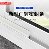 美纳美推拉窗户密封条门窗密封条冬季窗户防风漏风神器隔音条保暖防风膜 推拉窗密封条白色8米【4根装】