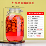 喜碧泡酒容器玻璃密封罐储物罐玻璃瓶蜂蜜果酱瓶泡菜坛潘3.2L+斯2.1L