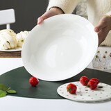 颜来 骨瓷饺子盘中式双层沥水带屉创意圆形盘子吃饭菜盘蒸饺盘 纯白饺子盘 10英寸 2个装