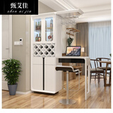 甄艾佳 酒柜客厅家用烤漆吧台桌玄关隔断柜简约靠墙一体酒吧台装饰柜 1582#1.2m【不含吧椅】 组装  框架结构