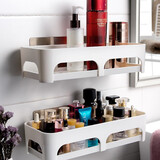 双庆浴室置物架整理架免打孔厨房用品收纳架卫生间壁挂塑料沥水储物架 两只装更划算