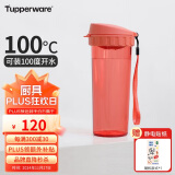 特百惠（Tupperware）茶韵500ML塑料杯 男女学生便携办公用水杯子大容量双饮口 西柚红