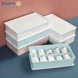 也雅（Yeya）也雅衣袜收纳盒 内衣内裤收纳盒带盒盖 儿童衣服袜子桌面收纳盒 中号衣袜盒【苏贝青】+盒盖