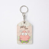 创意卡通动漫小长方形迷你水滴形圆形钥匙扣门禁卡套包一体电梯卡软PU套小区感应卡异形保护套 派大星长方形+挂扣