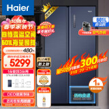海尔（Haier）鲜派系列601升一级能效风冷无霜双变频对开门双开门家用电冰箱超大容量BCD-601WGHSSR5B9U1
