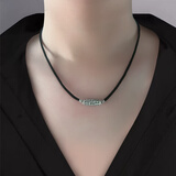 穆西卡（MUXIKA）S999足银项链男士吊坠复古九眼天珠中式潮流小众设计感送男生礼物 黑色棉绳+天珠吊坠