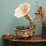 若客（ROKR）黑胶留声机 复古唱片机生日礼物女生男diy桌面摆件积木拼装模型