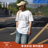 Gap【热卖爆款】男装2024夏新款撞色logo圆领短袖T恤纯棉上衣544465 白色 185/108A(XXXL) 亚洲尺码