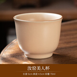 奈迅茶杯陶瓷功夫茶具品茗杯青花主人杯单杯手绘白瓷紫砂杯子 汝窑美人杯 200mL以下
