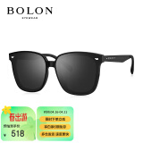暴龙（BOLON）眼镜王俊凯同款黑超墨镜男女款防紫外方框太阳镜 BL3037D11