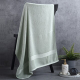 竹之锦 毛巾家纺 竹纤维加厚素色淳质浴巾 加厚加柔款588g/条 70*140cm 淳质浴巾 灰绿