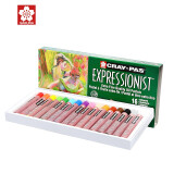 樱花(SAKURA)油画棒蜡笔 中粗型精致16色套装 儿童安全绘画画笔美术彩绘工具软性油性粉彩棒玩具礼物